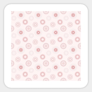 repeating abstract pattern of dotted circles delicate red Sticker